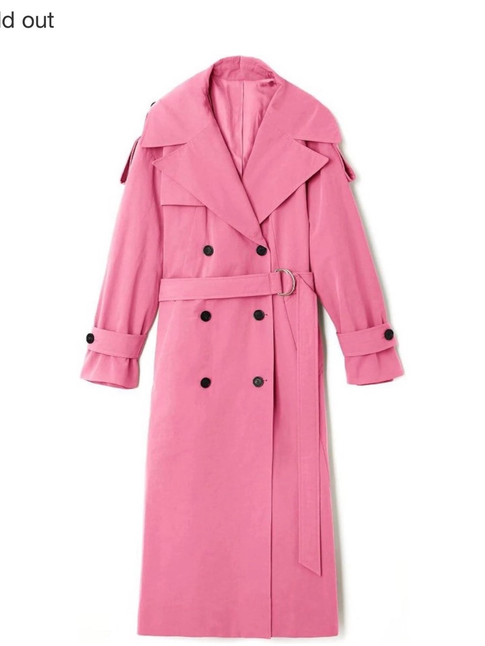 Imily Bela Classic Double-Breasted oversized Pink Trench Coat w/Belt size Small